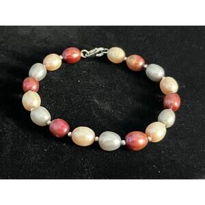 Honora Multicolored Cultured Freshwater Pearl Bracelet Sterling Silver Clasp
